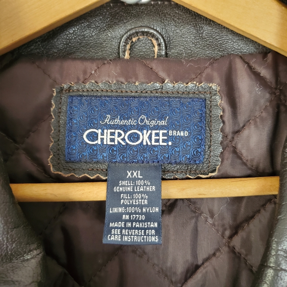 Authentic Cherokee | Dark Brown Biker Heavy Jacket - Picture 7 of 7